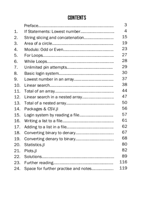 LBOJA Table of Contents